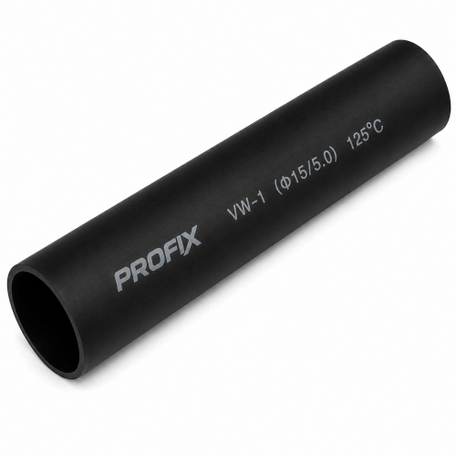 Трубка термоусаджувальна PROFIX 15/5 мм чорна, 1 м