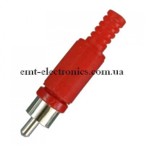 Штекер RCA під шнур, червоний