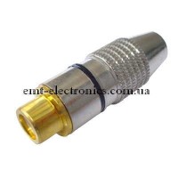 Гніздо RCA, silver-gold, діам.- 6,5мм, чорний