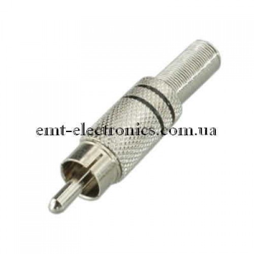 Штекер RCA з пружиною діам.- 6,5мм., чорний