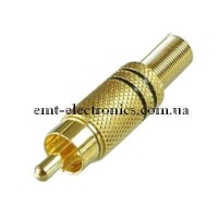 Штекер RCA з пружиною діам.-6,5мм., чорний