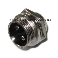 Роз'єм М мікрофонний, 2pin, монтажний