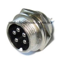 Роз'єм М мікрофонний, 5pin, монтажний