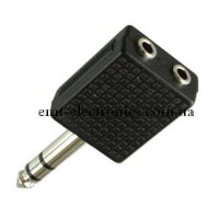 Перехідник (штекер 6,3 стерео - 2 гнізда 3,5 стерео)