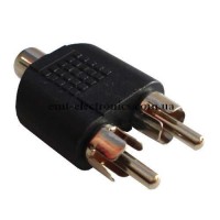 Перехідник (гніздо RCA - 2 штекера RCA)