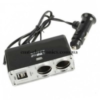 Розгалужувач автомобільний 1х2 + 2 USB